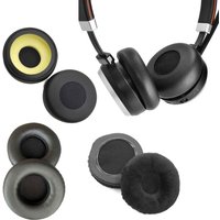 1Pair Leather Ear Pads Cushion Cover Earpads Replacement For Jabra Evolve 20 20se 30 30II 40 65 65+ 75 75+ UC MS Headset