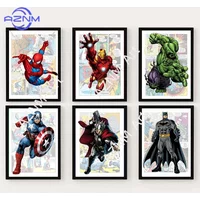 Comic Superhero Posters Set Canvas Painting Super Hero Prints Wall Art Picture Kids Room Decor