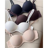 YUQI Bra Women's small breast push-up display large close pair breast anti-sag non-underwire comfortable seamless half cup bra