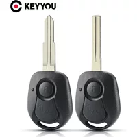 KEYYOU For Ssangyong Actyon Kyron Rexton Remote Control Car key Shell Fob Cover Case 2 Button Uncut Blade Smart Car Key Cover