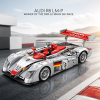 Klemmbausteine Technical R8 LMP 2000 1:10 Rennwagen Supercar Bausteine Sport Hypercar Fahrzeug Modellbausatz für Erwachsene DIY Auto-Fan-Geschenk 2426 Teile