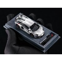 1:64, Novitec Lamborghini Aventador SVJ LP770, resin static miniature simulation car collectible model, room decoration.