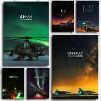 Fighter Jet Airplane Aviation Aurora Poster Art Print Anime Style Home Decor Ideal Gift Perfect Room Decor