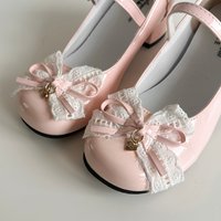 Sweet Lolita New Heels Cute Lace Bow Girl Mary Jane Single Shoes