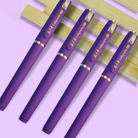 Purple 0.7mm Calligraphy Gel Pens Smooth Writing Signature Ballpoint Pen,Long Writing Length Ink Refill,School Office Stationery