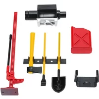 6pcs 1/10 Scale Garage Accessories Tools Hi-Lift Jack Winch Shovel Jerry Can Axe Toy for RC Crawler Truck SCX10 TRX4 D90 CC01