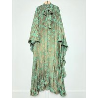 Elegante Maxi Kleid Blume Drucken Für Frauen Fledermaus Ärmel Spitze-up Unregelmäßige Boho Party Robe Hohe Qualität Herbst weibliche Mode Rock