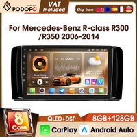 Podofo 9" 8-Kern 2-DIN Autoradio mit kabellosem CarPlay für Mercedes-Benz R-Klasse R300/R350 2006-2014, WIFI, GPS, AM, FM, RDS, IPS-Bildschirm, 8+128G, 4G Autoradio-Player