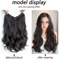 Invisible Long Wave Synthetic Hair Extensions - Fuller Hair Look, Natural-Looking Hair Strands - Confident Hairstyle Design