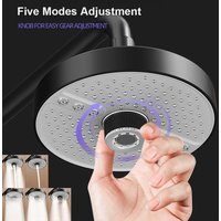 New 175mm Big Panel Showerhead 5 Mode Supercharge Rainfall Shower Head High Pressure Top Rain Shower Faucet Bathroom Accessories
