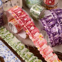 6Styles Lace Curtain Style Tapes Scrapbooking Stickers Material Perfect for Journaling Diy Scrapbooking Supplies