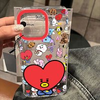 Cute Cartoon B-BTS Phone Case For iPhone 17e 17 16 16e 15 14 13 12 11 Mini Pro Max X XR XSMax 7 8 Air Plus Transparent Cover