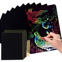 20pcs 16K/32K Rainbow Scratch Paper Sheets & Wooden Stylus Tools for DIY Crafts, Classroom Art Activities, Party Gifts YMY