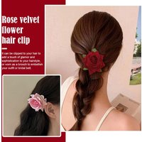 Rose Hairpin Brooch Fashion Elegant Bridesmaid Hair Jewelry Bridal Flower Hair Clip Double Rose Hairpin Wedding Accessories