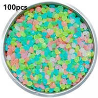 100Pcs Colorful Luminous Pebbles Glow in The Dark Stones for Aquarium Fish Tank Garden Path Decor DIY Crafts Glowing Gravel Rock