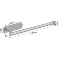 Stainless Steel Toilet Roll Holder Kitchen Bathroom Roll Towel Rack Napkin Hanger Non Perforated Design For Easy Installation