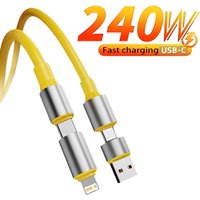 240W 4 in 1 Type-C Charger Wire Super Fast Charging Data Cable Quick Charge Cord for MacBook /Laptop/Computer/Cell Phone/iPad