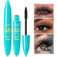 USHAS Ultra Long Lasting Mascara 4D Waterproof Mascara Liquid Fiber Mascara 360 Degree Spiral Brush Eyelashes Extension Makeup
