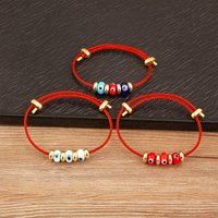 Hot Sale 8 Colors Choice Beads Turkish Evil Eye Rope Bracelet Adjustable For Women Daily Party Simple Fashion Jewelry Fine Gifts
