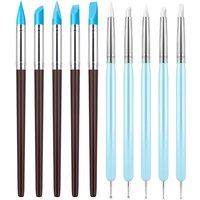 **5Pcs Silicone Clay Sculpting Tool for Brush Modeling Dotting Nail Art Pottery Clay Tool DIY Carving Sculpting Tools Nail Brush