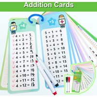 1-12 Addition Facts Charts, Addition Table Cards, Self Check Math Learning Tool, Montessori Mathematical Training, Teaching Aids
