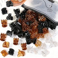 20/50Pcs one Bag Hair Claw Clips for Women 1.5cm Small Black Brown Transparent Plastic Mini Claws Hair Styling Accessories