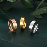 Vintage Cross Style Stainless Steel Finger Ring Stylish Daily Ornament for Ladies Couple Matching Birthday Gift