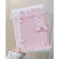 A5 Photocard Binder Kpop Top Loader Binder For Cards Poka Deco Photo Card Holder Trading Card Handemade Lace Pink Ballet Style