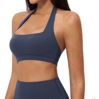 Women Open Back Halter Sports Bra Breathable Shockproof Gym Fitness Crop Top Yoga Underwear Female Workout Yoga Sports Underwear
