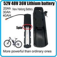 52V 48V 36V High quality 30Ah New Hailong Battery Pack For Motor 750W/1200W BMS Built in Power Battery 100% original +Charger