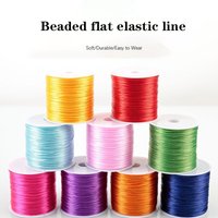 40M/Roll 0.6mm Flat Crystal Elastic Thread Bracelet String Leather Band Rope For Wearing Bracelet Elastic Thread Buddha Bead Thr