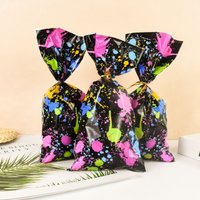 50pcs Fluorescent Party Candy Gift Bags Biscuit Packing Bag Kids Adult Fluorescent Theme Birthday Party Supplies Baby Shower