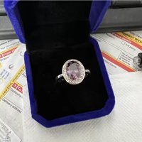 Princess Diana Lab Amethyst Diamond Promise Ring Wedding Band Rings for Women Bridal Engagement Party Jewelry