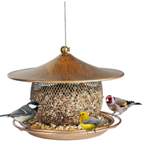 Hot Sale Modern Eco-Friendly Iron Outdoor Bird Feeder With Roof Food Storage Automatic Multifunction Garden Hanging Container