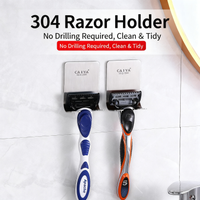 Stainless steel razor holder, razor hook, rack, storage bracket, bathroom old-fashioned manual razor stand