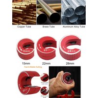 15/22/28mm Round Pipe Cutter Self Locking Tool Aluminium Alloy Body for Copper Tube Aluminium PVC Plastic Plumbing and Repair