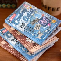 30 pieces/book Retro Cowboy Checkered Shop Sticker Book Fabric Handmade House Series Handmade Account Scrapbook DIY Decorative S