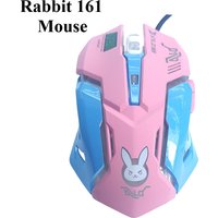 yyRabbit161 Wired Mouse Game Office Pink Girls Light-emitting Competition Cute Wired Mouse for PC Laptop Tablet Mobile