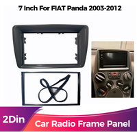 7 Inch Double DIN Car Frame for FIAT Panda 2003 2004 -2010 2011 2012 Black ABS Material Radio Dashboard Mounting Panel Kit