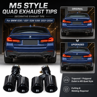 Końcówki wydechu w stylu M5 do BMW serii 5 G30 G31 (2017-2024) | Rura wydechowa ze stali nierdzewnej do 520i 530i 540i M-Sport