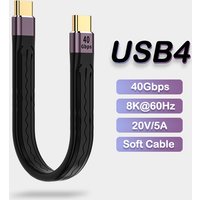 USB 4.0 Gen3 40Gbps Thunderbolt 3 Data Sync SSD Cable PD 240W 5A Fast Charging USB C to Type C 8K@60Hz USB-C for MacBook Pro