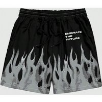 New Men's Summer Shorts Loose Luxury Shorts 3D Printing Casual Flame Letter Printing Harajuku Shorts Sports Quick Drying Shorts