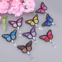 Cute retractable butterfly nurse badge clip, exquisite portable accessory, ID card holder and key lanyard for doctors students