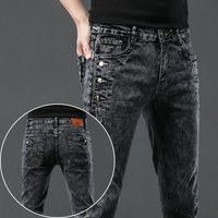 Vintage Mode Herren Designer Jeans Schneeflocke waschen koreanische Mode Stretch hose männliche klassische schlanke Jeans hose