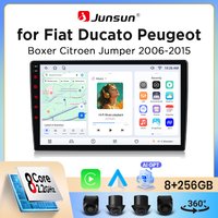 Junsun Bezprzewodowe Radio Samochodowe CarPlay Android Auto do Fiat Ducato / Peugeot Boxer / Citroen Jumper (X250) 2006-2014 z Wbudowanym Wentylatorem, Nawigacja GPS Android, Odtwarzacz Multimedialny,