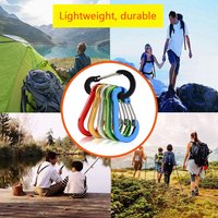 6Pcs Outdoor Carabiner Keychain D Shape Carabiner Spring Snap Clip Multifunctional Fishing Climbing Acessories