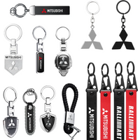 Multi-Style Mitsubishi Keychain Leather Metal Car Key Holder for Mitsubishi ASX Lancer Pajero Outlander