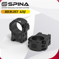 SPINA OPTICS Mocowanie Pierścieni, Średnica 30mm, Regulacja Elewacji, dla Szyny Picatinny 21mm i Szyny Dovetail 11mm