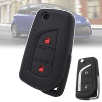 Silicone Key Fob Car Remote Cover Shell Case Key Chain Ring 2 Button Protector For Toyota Corolla Highlander Rav 4 Yaris Camry