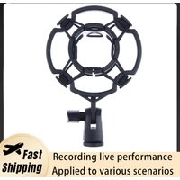 Universal Microphone Shock Mount Anti-Vibration Mic Holder Shock Mount for Mic Clip Recording Live Streaming Studio Broadcast